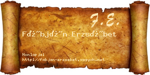 Fábján Erzsébet névjegykártya